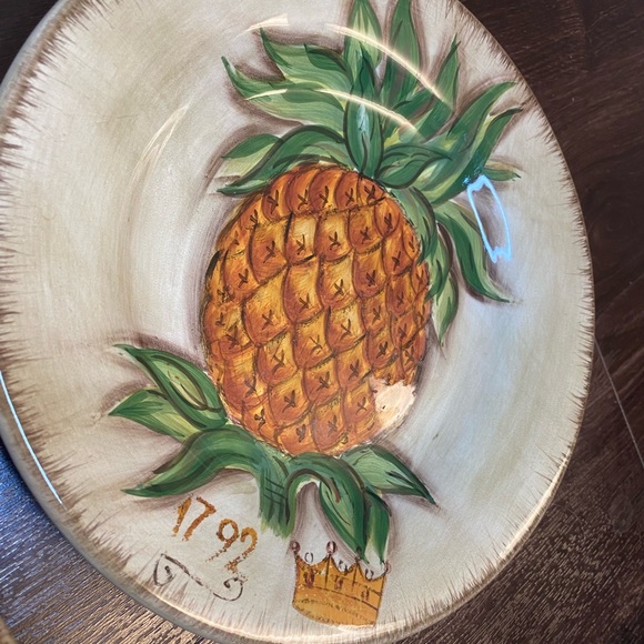 🍍Table Tops Unlimited Tropical Pineapple Hand Painted Edition Salad Plates - Picture 5 of 11